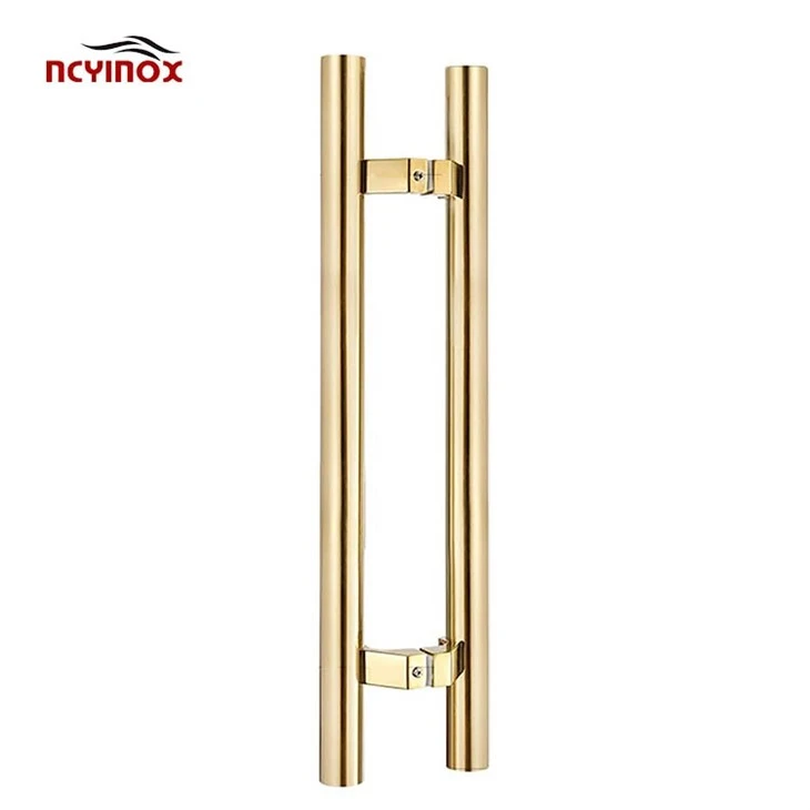 Black Round Shape Horseshoe Entry Glass Door Commercial Push Pull Handle Double Side Sliding Door Handle